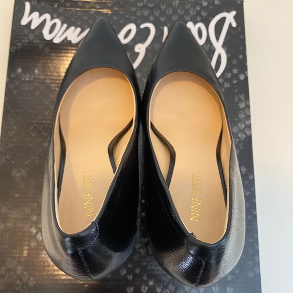 Nine West Black Leather Stiletto Pumps - Sz 6 - Picture 14 of 14